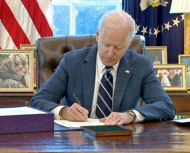 Joe Biden Signing an order